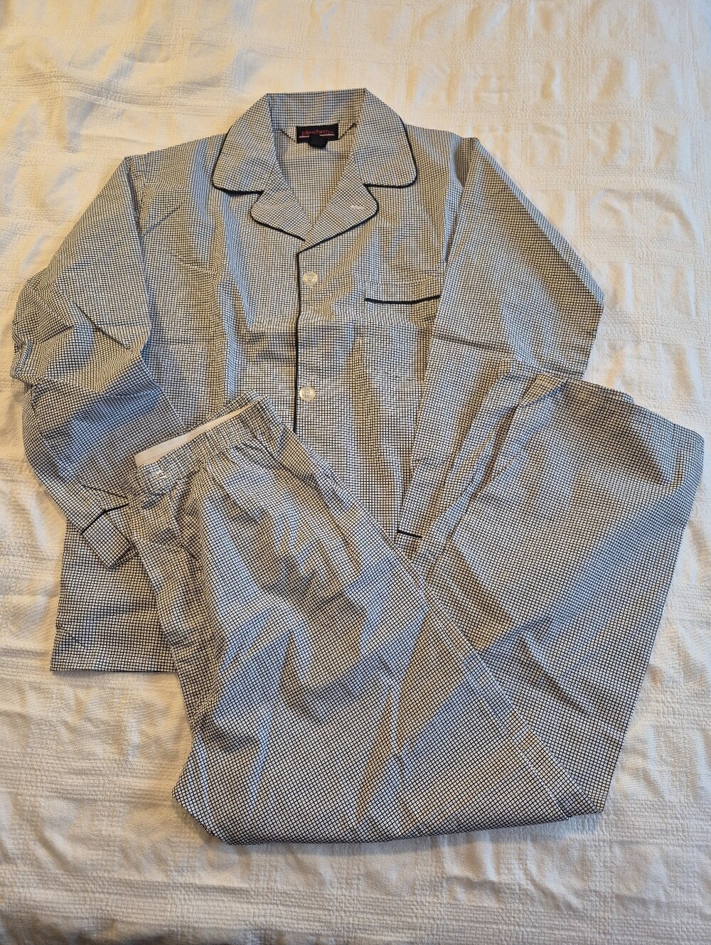 Pleetway men's Medium Vintage classic gingham Deadstock Pajama set New